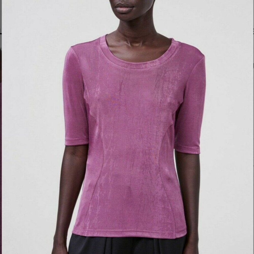 Rachel Comey NWT Apuesto Purple Half Sleeve Top Tee Blouse Size 4 NEW WITH TAGS